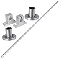 Los mejores  - CNBTR Rodamiento de buje de movimiento de brida redonda horizontal de 8 mm de diámetro y eje óptico lineal de 500 mm con…